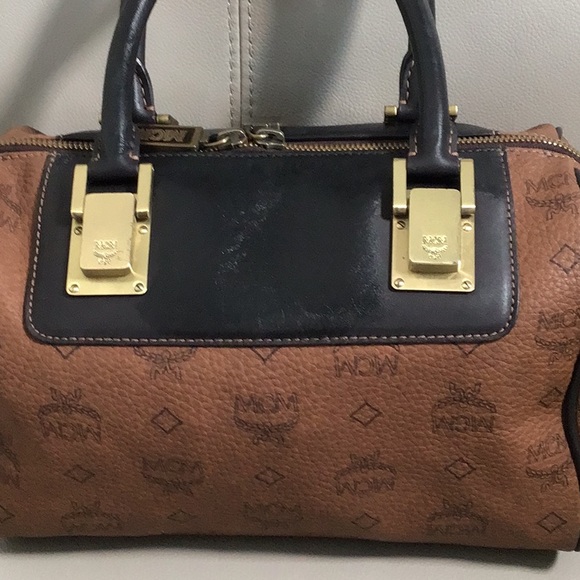 EUC. MCM Vintage Visetos Munchen Boston Bag #B4720 Brown and Black - Picture 4 of 15